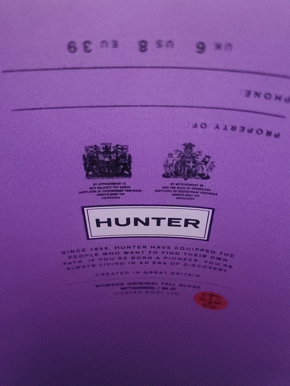 Hunter Bright Purple Glossy High Boots. Size 8. Like New! - Picture 6 of 11